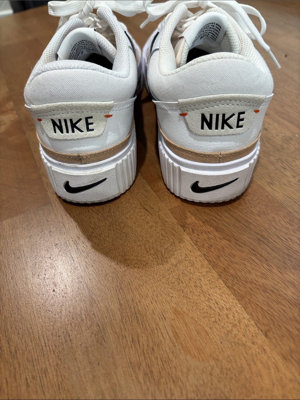 Nike Court Legacy Lift Sneakers Women’s 8 Like-New White/Black/Tan - Picture 4 of 10